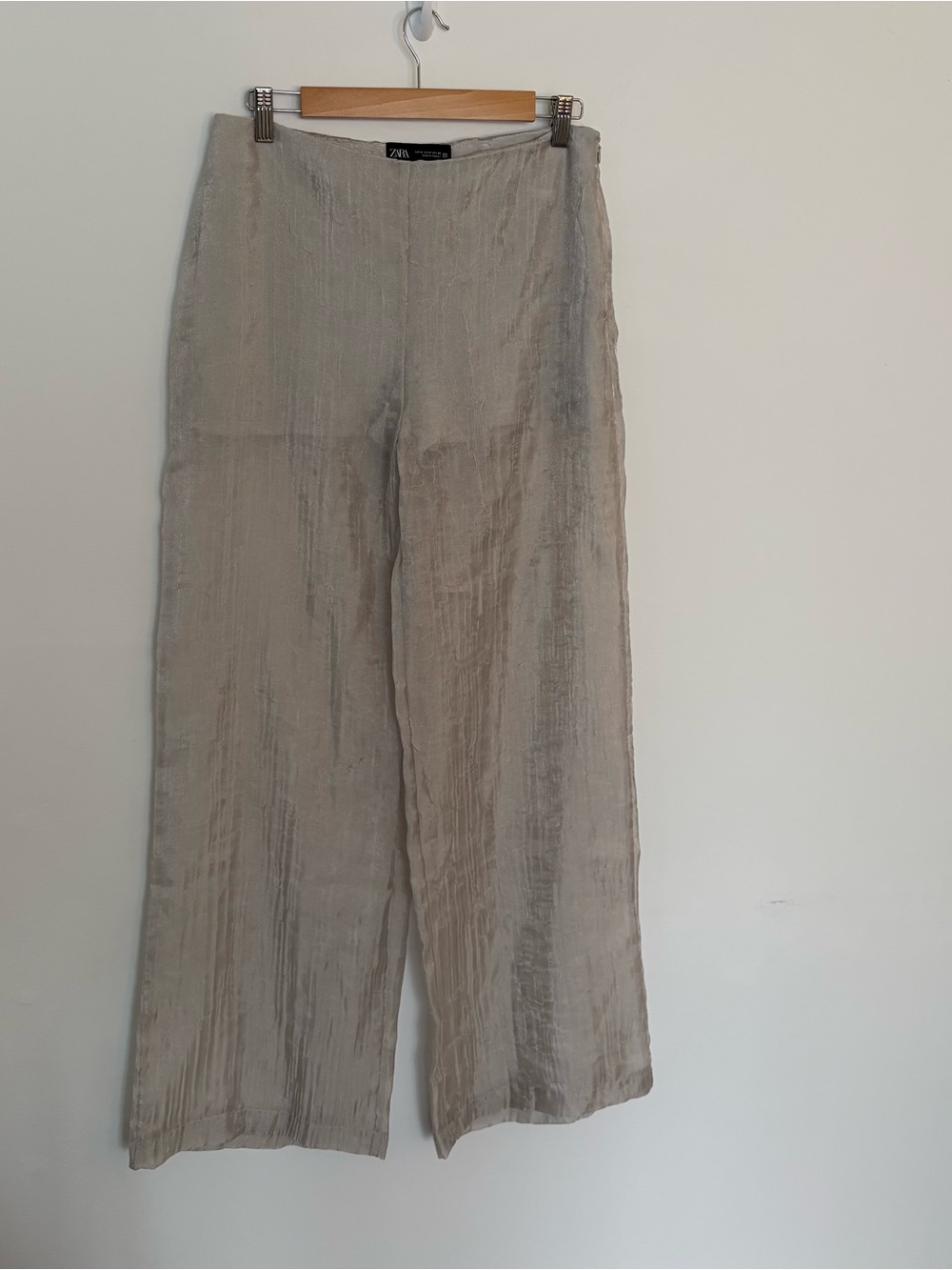 Zara Lightweight Sheer Wide-Leg Pants - - Picture 2 of 6